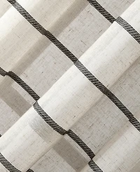 Twill Stripe Anti-Dust Linen Blend Sheer Curtain Panel