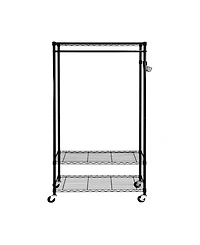 Oceanstar Garment Rack with Adjustable Shelves with Hooks
