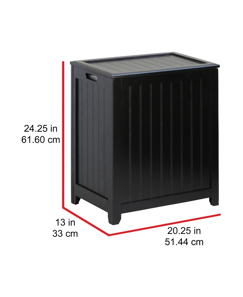 Oceanstar Natural Finished Rectangular Veneer Laundry Wood Hamper with Interior Bag