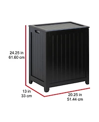 Oceanstar Natural Finished Rectangular Veneer Laundry Wood Hamper with Interior Bag