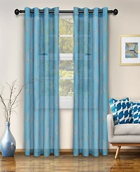 Superior Moroccan Geometric Trellis Semi-Sheer Window Curtain Panel Set