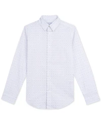 Calvin Klein Big Boys Slim-Fit Stretch Logo Dot-Print Dress Shirt