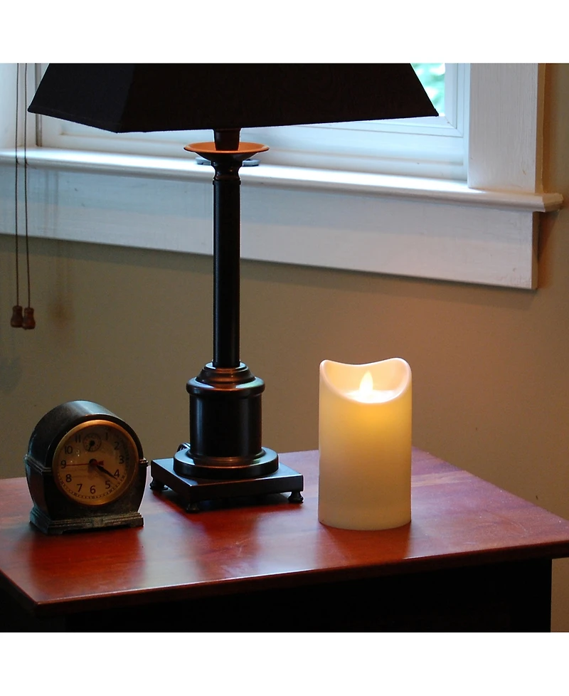 Lumabase 5" Cream Battery Operated Led Candle with Moving Flame