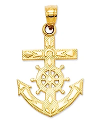 14k Gold Charm, Mariner's Cross Charm