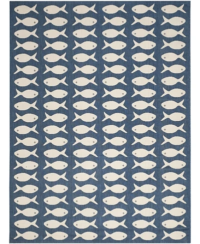 Safavieh Courtyard CY6013 Navy and Beige 8' x 11' Sisal Weave Outdoor Area Rug