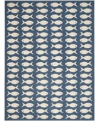 Safavieh Courtyard CY6013 Navy and Beige 8' x 11' Sisal Weave Outdoor Area Rug