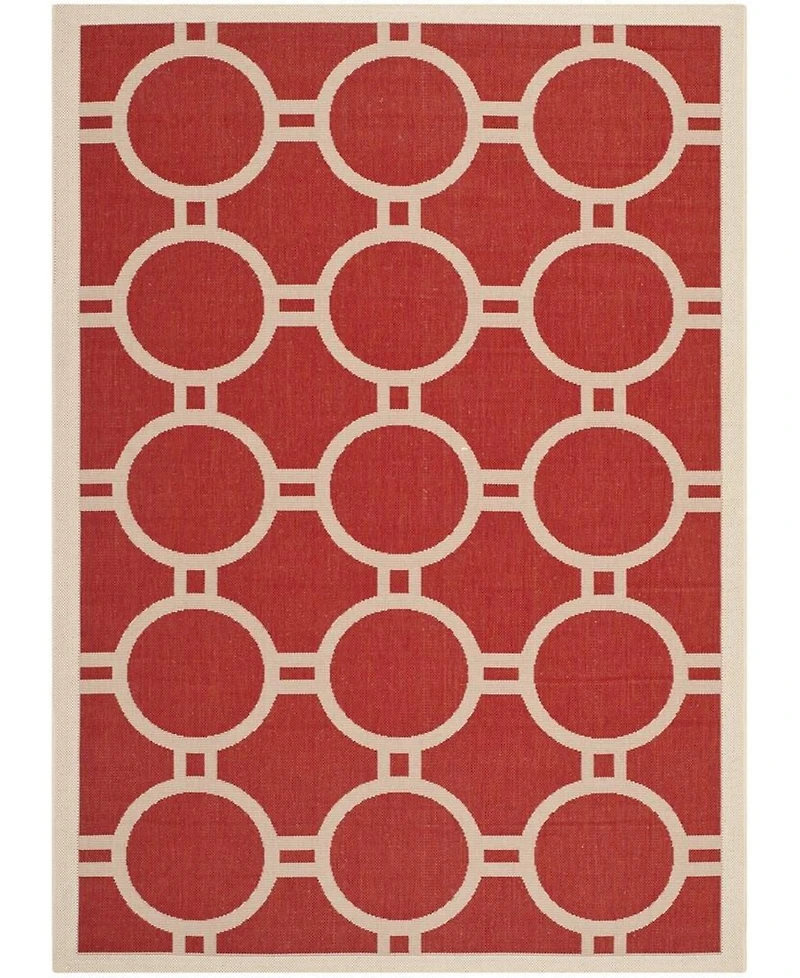 Safavieh Courtyard CY6924 Red and Bone 5'3" x 7'7" Sisal Weave Outdoor Area Rug