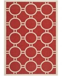 Safavieh Courtyard CY6924 Red and Bone 5'3" x 7'7" Sisal Weave Outdoor Area Rug