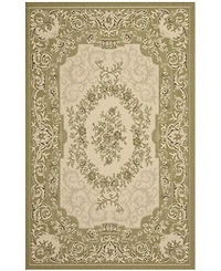 Safavieh Courtyard CY7208 Cream and Green 5'3" x 7'7" Sisal Weave Outdoor Area Rug