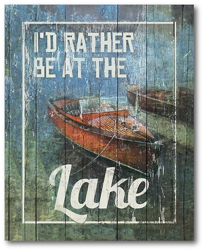 Courtside Market Rather be at The Lake Gallery-Wrapped Canvas Wall Art - 16" x 20"