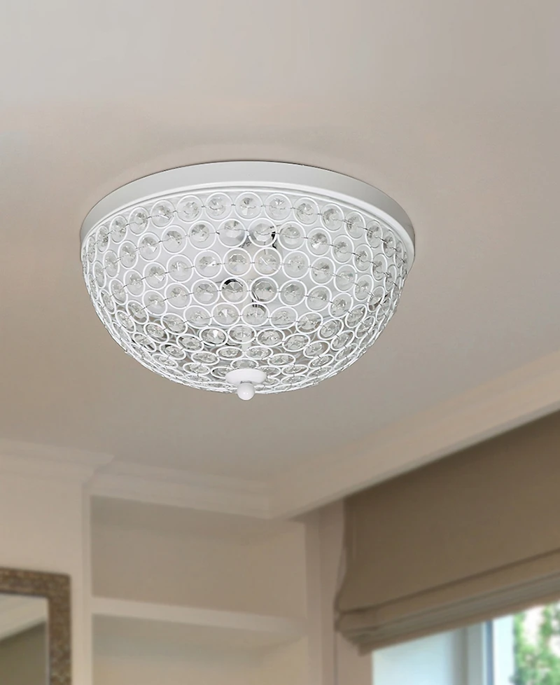 Elegant Designs 2 Light Elipse Crystal Flush Mount Ceiling Light