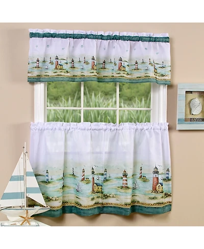 Achim Hamptons Tier & Valance Set, 58" x 24"