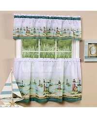 Achim Hamptons Tier & Valance Set, 58" x 24"