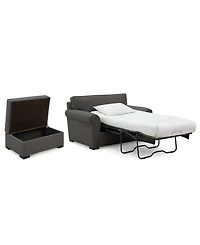 Closeout! Astra 59" Fabric Chair Bed & 36" Storage Ottoman Set, Created for Macy's