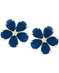 Sapphire (1-3/4 ct. t.w.) & Diamond Accent Stud Earrings 14k Gold (Also Available Emerald Ruby)