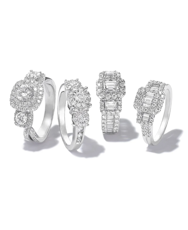 Diamond Baguette Engagement Ring (3/4 ct. t.w.) in 14k White Gold