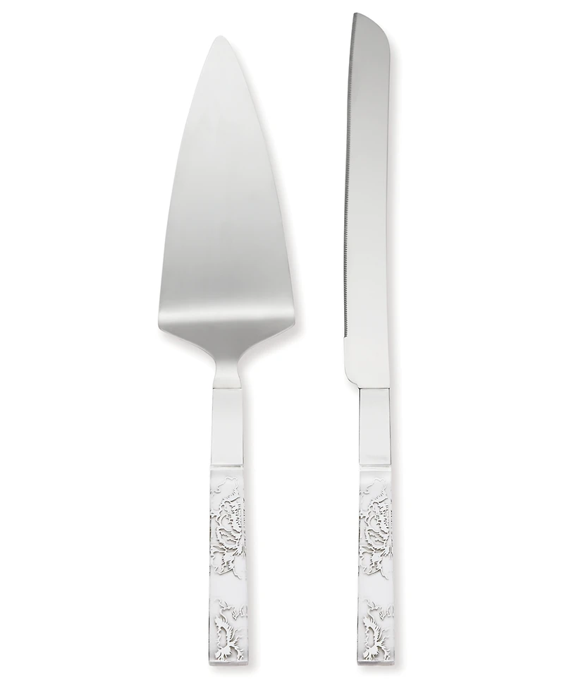Lenox Silver Peony Cake Knife & Server