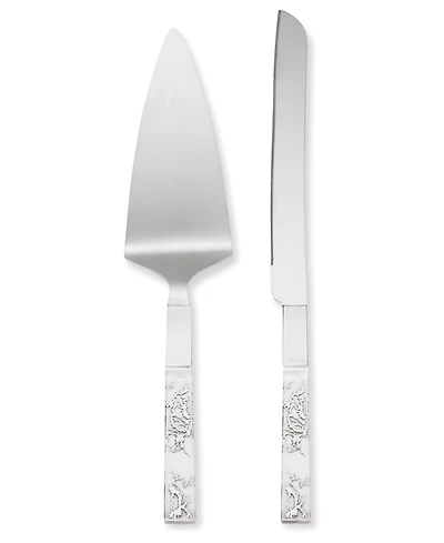Lenox Silver Peony Cake Knife & Server