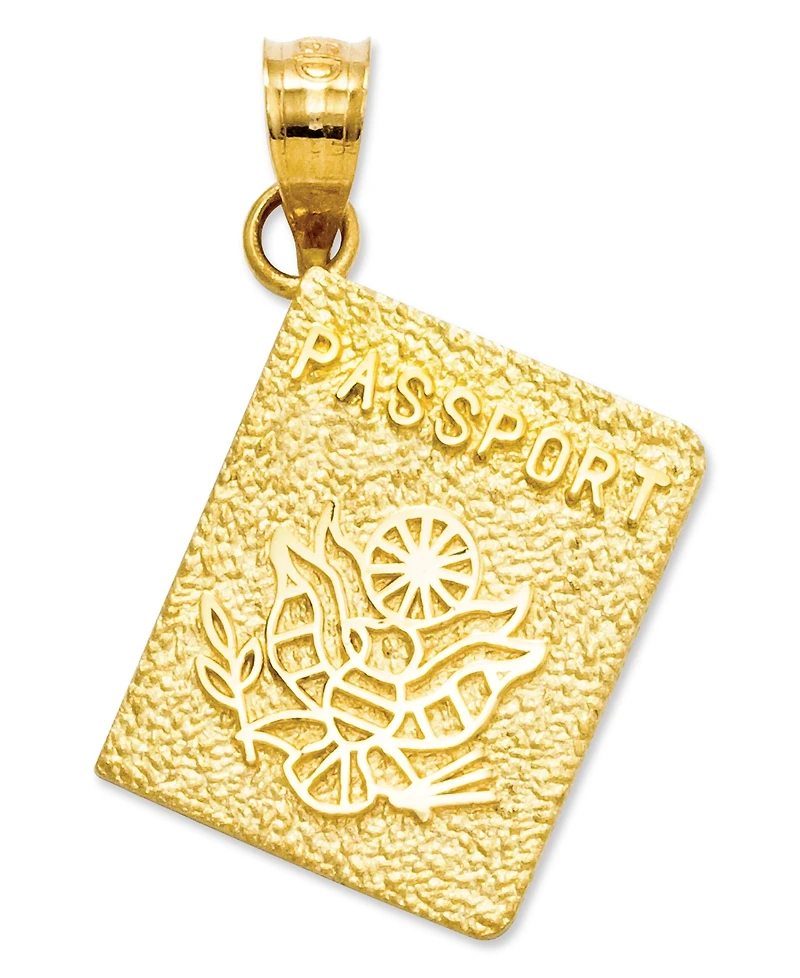 14k Gold Charm, Passport Charm