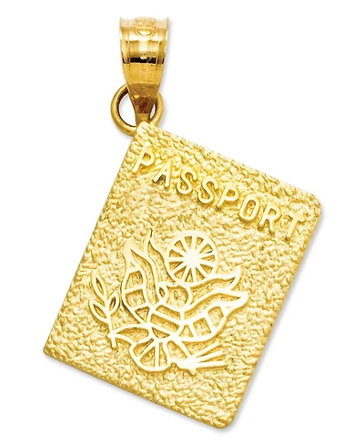 14k Gold Charm, Passport Charm