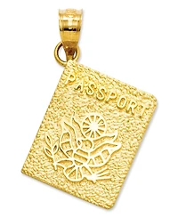 14k Gold Charm, Passport Charm