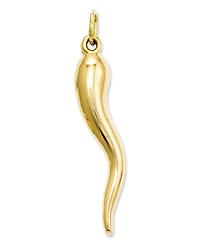 14k Gold Charm, Italian Horn Charm