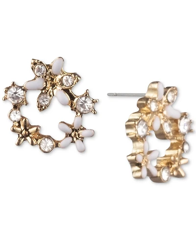 lonna & lilly Crystal Flower Open Stud Extra Small Earrings