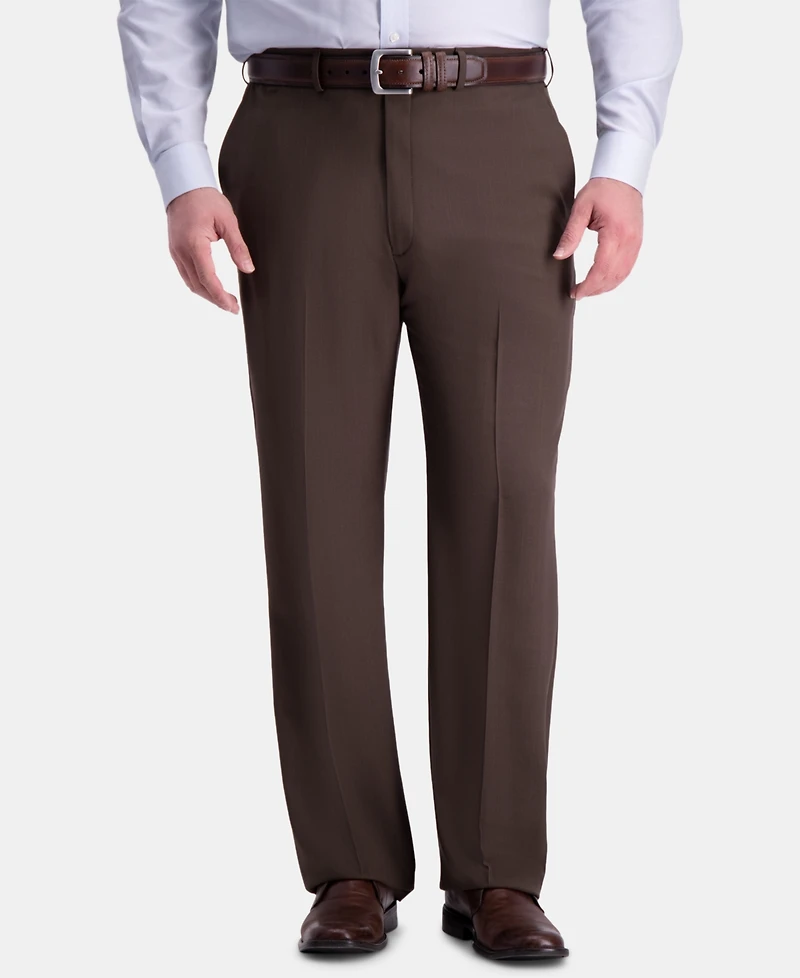 Haggar Men's Big & Tall Premium Comfort Stretch Classic-Fit Solid Flat Front Dress Pants