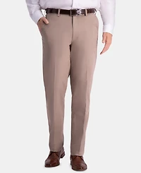 Haggar Men's Premium Comfort Khaki Classic-Fit 2-Way Stretch Wrinkle Resistant Flat Front Casual Pants