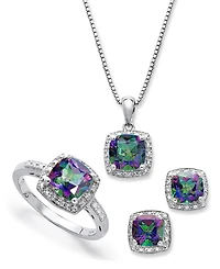 Sterling Silver Jewelry Set, Mystic Topaz (4-3/4 ct. t.w.) and Diamond Accent Necklace, Earrings and Ring Set