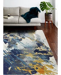 Bashian Medley 5341A Ivory/Blue 3'6" x 5'6" Area Rug