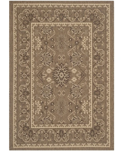 Safavieh Courtyard CY6727 Brown and Creme 5'3" x 7'7" Sisal Weave Outdoor Area Rug