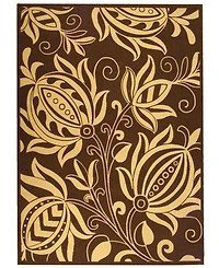 Safavieh Courtyard CY2961 Chocolate and Natural 5'3" x 7'7" Outdoor Area Rug