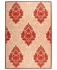 Safavieh Courtyard CY2714 Natural and Red 5'3" x 7'7" Sisal Weave Outdoor Area Rug