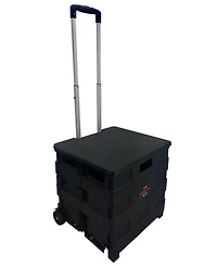Elama Home Heavy Duty Carry All Easy Folding Cart with Lid