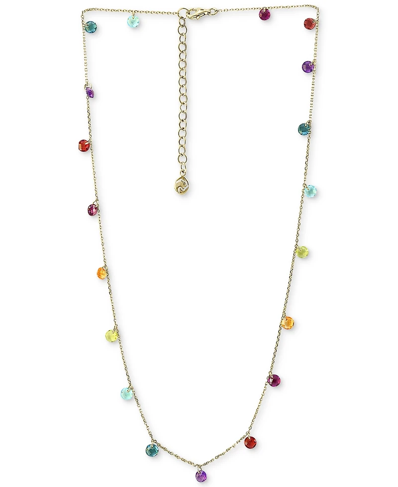 Effy Multi-Gemstone (6 ct. t.w.) Statement Necklace, 16" + 2" extender, in 14k Gold