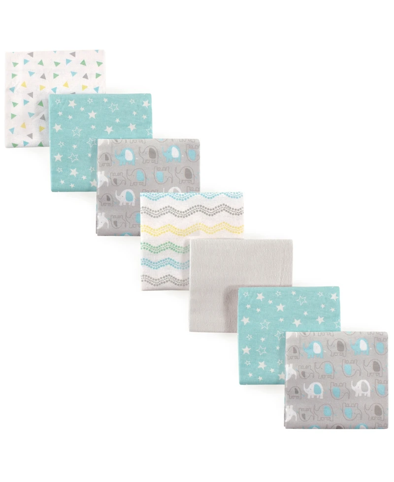 Luvable Friends Unisex Gentle Flannel Receiving Wraps 7-Piece Set