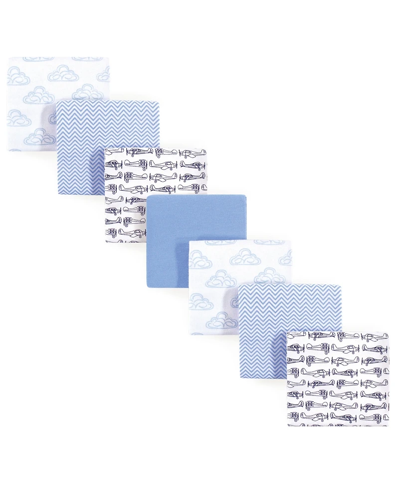 Hudson Baby Boys Seven-Pack Cozy Cotton Flannel Swaddling Blankets