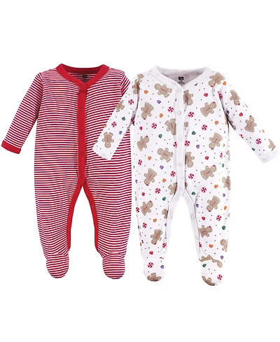 Hudson Baby Baby Girls Hudson Cotton Snap Sleep and Play 2pk, Modern Pink Safari, 0-3 Months