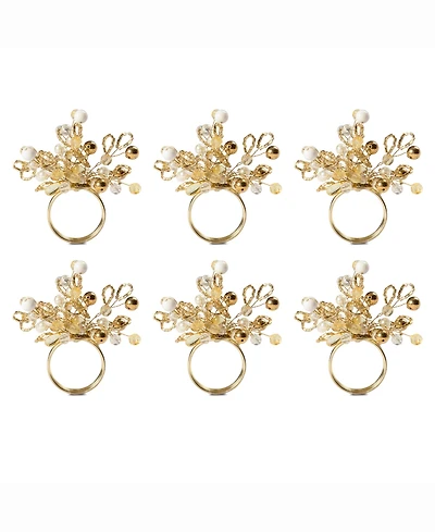 Multi Bead Napkin Ring, Set of 6