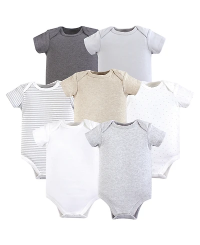 Hudson Baby Boys Unisex 7-Count Cotton Romper Set