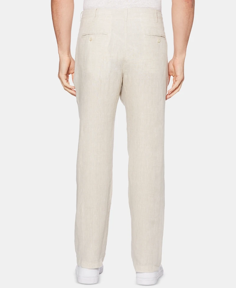Perry Ellis Men's Regular-Fit 100% Linen Drawstring Pants