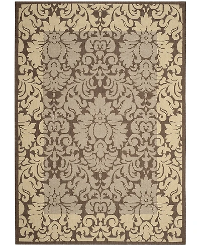 Safavieh Courtyard Chocolate and Natural 5'3" x 7'7" Outdoor Area Rug