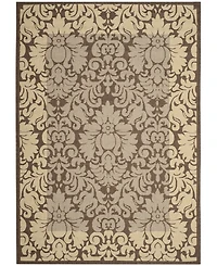 Safavieh Courtyard Chocolate and Natural 5'3" x 7'7" Outdoor Area Rug