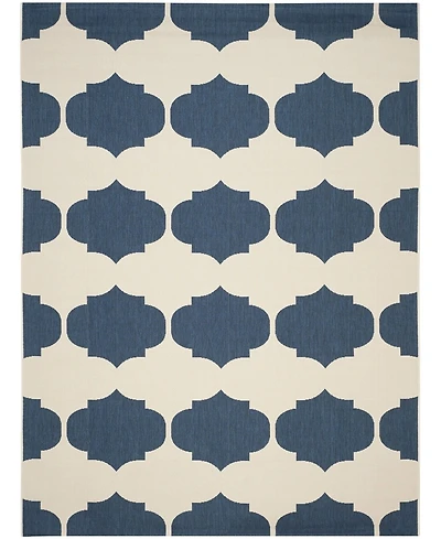 Safavieh Courtyard CY6162 Beige and Navy 8' x 11' Outdoor Area Rug