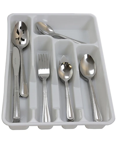 Basic Living Aston 45 Piece Flatware Set with Plastic Tray
