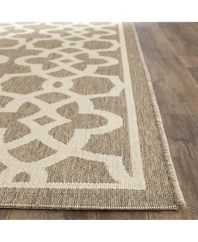 Safavieh Courtyard CY6071 Mocha and Beige 5'3" x 7'7" Outdoor Area Rug