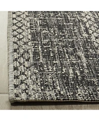 Safavieh Courtyard CY8736 Light Gray and Black 5'3" x 7'7" Sisal Weave Outdoor Area Rug