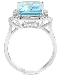 Effy Aquamarine (6-7/8 ct. t.w.) & Diamond (1/2 Ring 14k White Gold