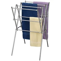 Household Essentials Clothes Drying Rack, Foldable, Expandable and Collapsible Laundry Drying Rack, Silver